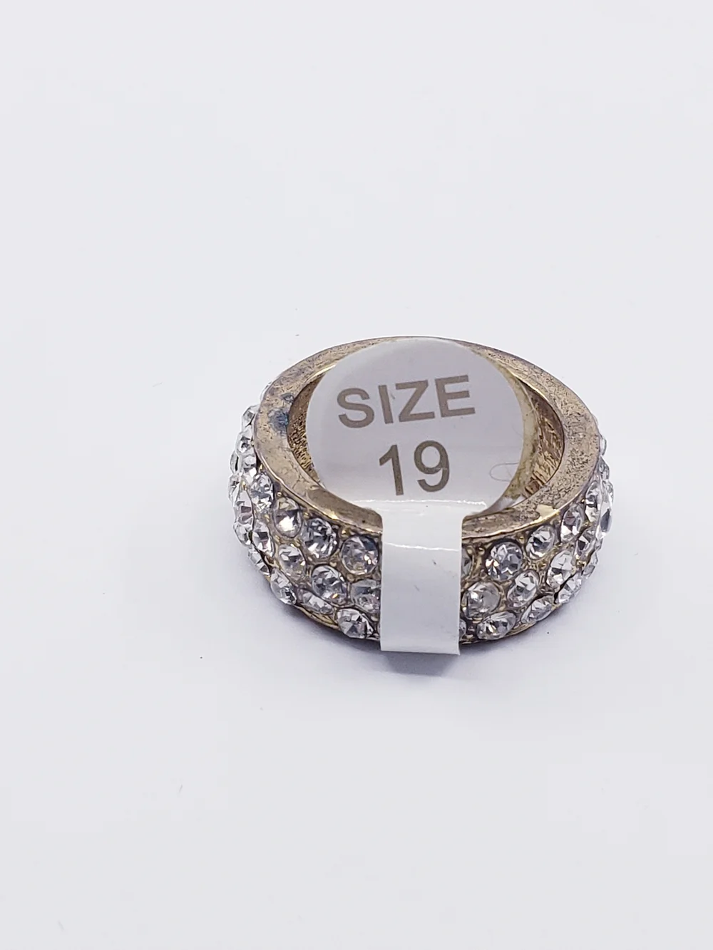 NWT Crystal Pave Wide Band Ring in Gold Tone Electro Plated Sz 8.5